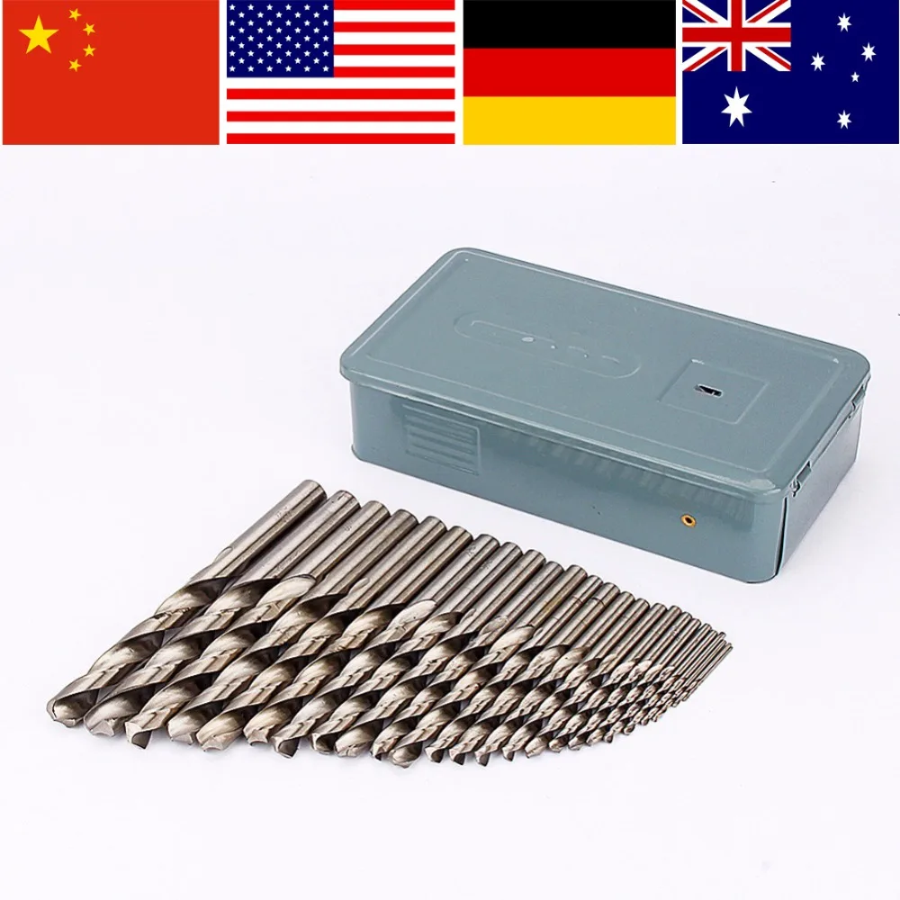 25Pcs HSS Drills Bit Set Drill 1 13mm Twist High Speed Steel Drilling