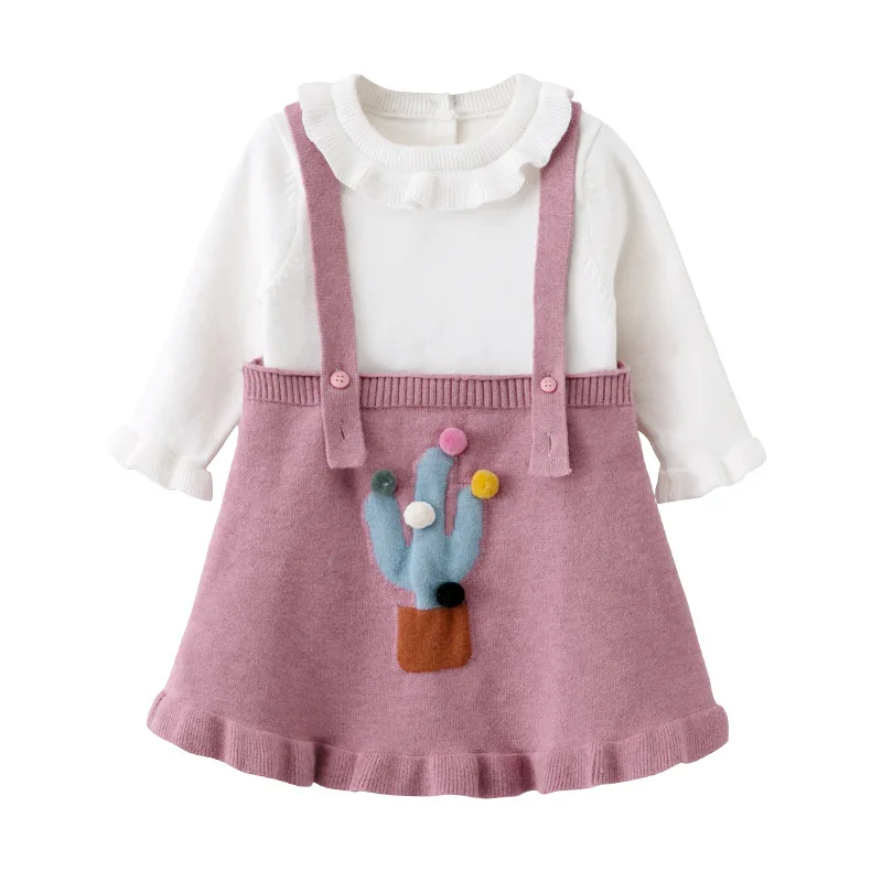 1 4Y Baby Girl Dress Toddler Sweater Tops Pink Sleeveless Infant