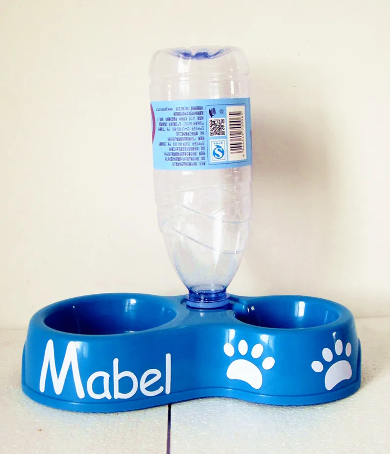 Персонализированные собаки кошки имя питомца пользовательские пластиковые миски для кормления Автоматическая питьевая вода