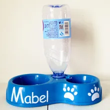 Персонализированные собаки кошки имя питомца пользовательские пластиковые миски для кормления Автоматическая питьевая вода