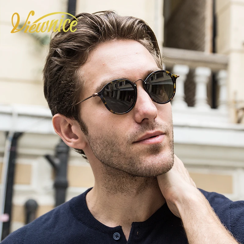 Viewnice Luxury Vintage Sunglasses Women Mens Acetate Top quality Round