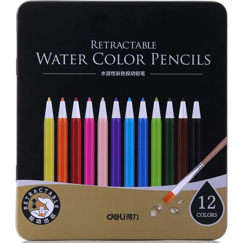 Для кулинарно-деликатесной продукции в воде 12/24 цвета; брюки-карандаши для детей сменный свинцовым сердечником для школы карандаш для рисования скетчей чехол товары для рукоделия - Цвет: 12 Colors 6507