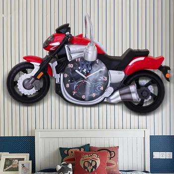 

Bedroom Led Wall Sconce personalized creative motorcycle Wall lights with clocks