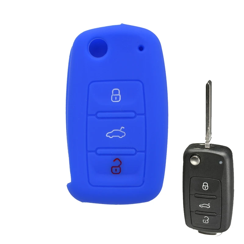 Силиконовый чехол для ключей Fob чехол для сиденья Ateca Altea Arosa Alhambra Ibiza Corboda Leon Cupra Mii Toledo Corboda Shell для защиты кожи - Название цвета: MK2 Blue