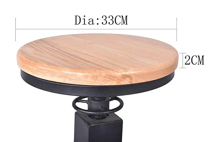 Height Adjustable Bar Stools Seat Swivel Wood and Metal Counter Height Bar Chairs Industrial Style Chairs Height Adjustable Bar Stools Seat Swivel Wood and Metal Counter Height Bar Chairs Industrial Style Chairs