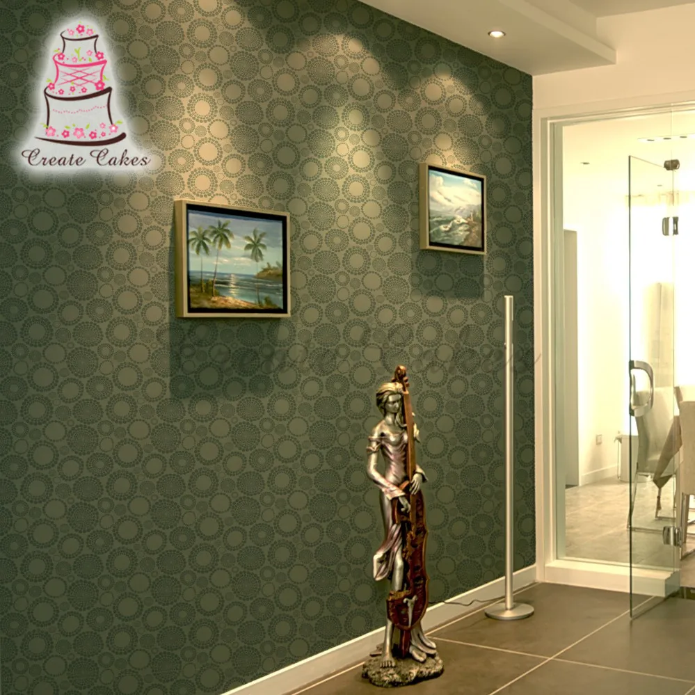 

Round Wave Point Wall Stencil Plastic Cake Stencil Mold For Wall Painting Cake Mold Decorative Embossing Paper Card WS-25