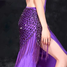 12 цветов, одежда для занятий танцами живота, аксессуары, тянущаяся Длинная кисточка, треугольный пояс, ручная вязка, танец живота, набедренный шарф с блестками