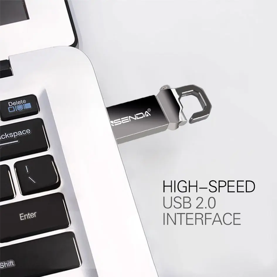 Флешка Wansenda из нержавеющей стали флеш накопитель 128 Гб 64 ГБ 32 16 8 4 USB 2 0 карта памяти