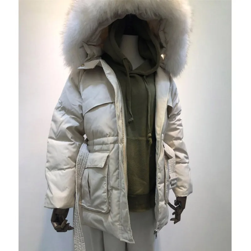 Зимнее пуховое пальто с капюшоном и меховым воротником, куртка, Толстая теплая Женская Casaco Feminino Abrigos Mujer Invierno, теплые парки, зимняя верхняя одежда, YRF12