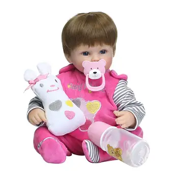 

New Handmade Vinyl Silicone Baby Reborn Doll with Blue Eyes Pretend Toy Kids Gift