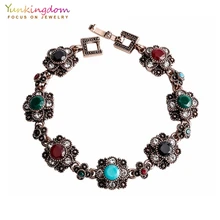 Yunkingdom старинные квадратные винтажные браслеты из розового золота для женщин, цветные браслеты из смолы, подарки на праздник, браслеты и браслеты, браслеты