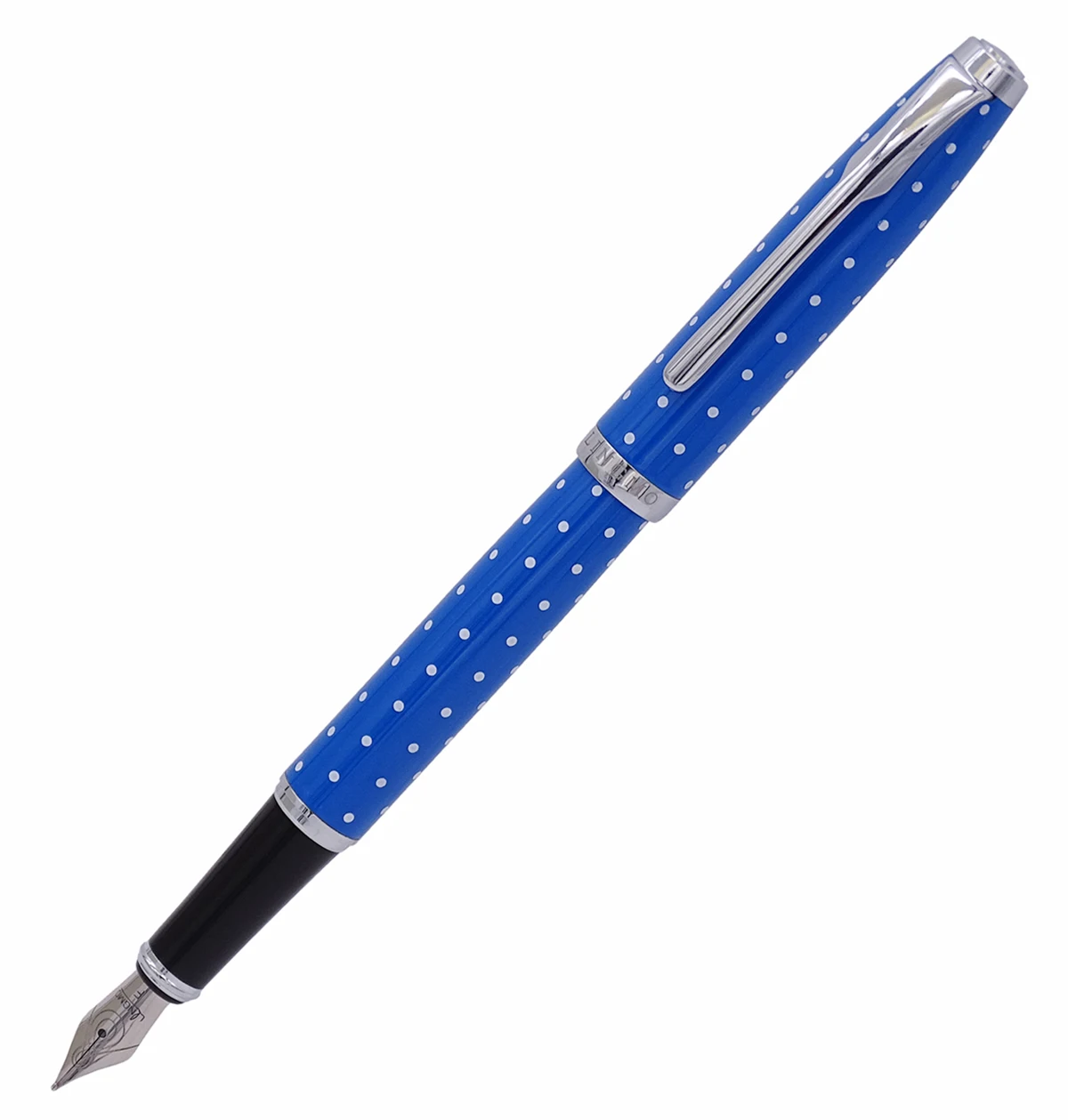 

L&M Wave Points Metal Fashion Blue Fountain Pen Silver Clip Quality School Ink Pen Smooth Iridium Fine 0.5mm Writing Gift Pen