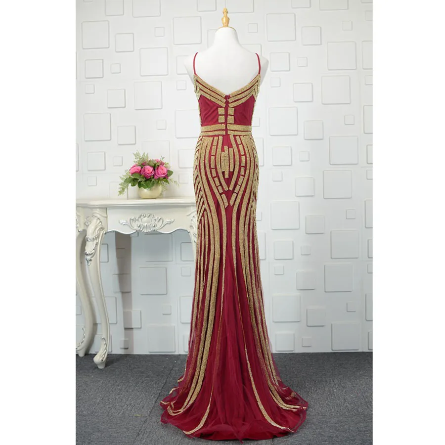 Gorgeous Mermaid Evening Dresses Long Handmade High End Strap High Waist Evening Formal Dress Maxi Gowns Vestido de Festa Custom