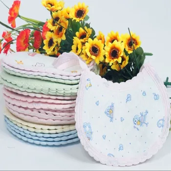 

6Pc/lot Baby Kids Bibs By Boys and Girls New Design Cartoons Animals and Flowers Stye Pure Cotton Child-essential Baby Bibs