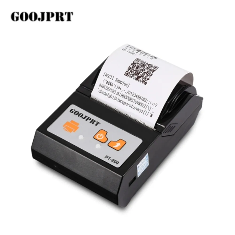 GOOJPRT PT200 портативный беспроводной принтер 58 мм Bluetooth Термопринтер для Android IOS мини