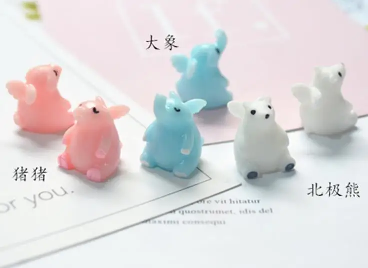 

wholesale 3 d angel wings pig elephants Flatback Resin Cabochon Craft For DIY Hair Clip Decoration Supplies Embellishment