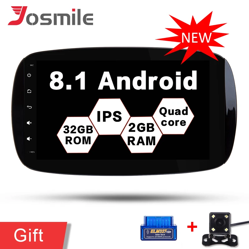 

Android 8.1 Car DVD Player For Mercedes/Benz/SMART 2016 Quad Core 2G RAM Multimedia Radio Stereo GPS OBD2 Wifi USB DVR DAB