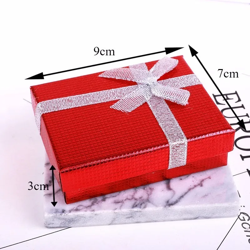 C9X7X3cm Новинка, 1 шт., квадратная коробка-органайзер для ювелирных изделий, обручальное кольцо для сережек, ожерелий, браслетов, Подарочная коробка, держатель, черный, белый, темно-синий c - Цвет: C9X7X3cm