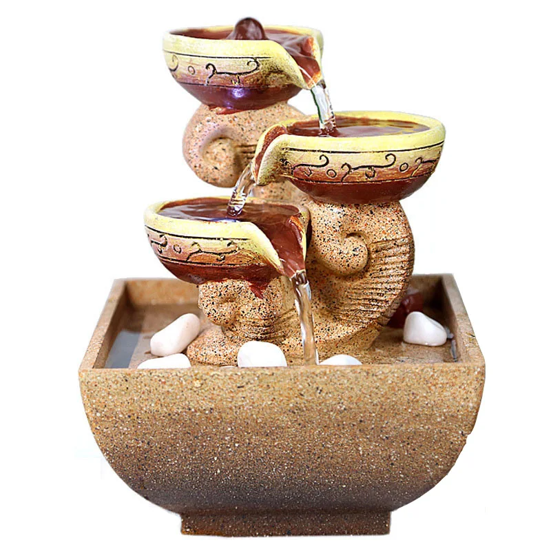 free shipping decorative indoor water fountains office desktop gift home decorations humidification artificial stones craft
