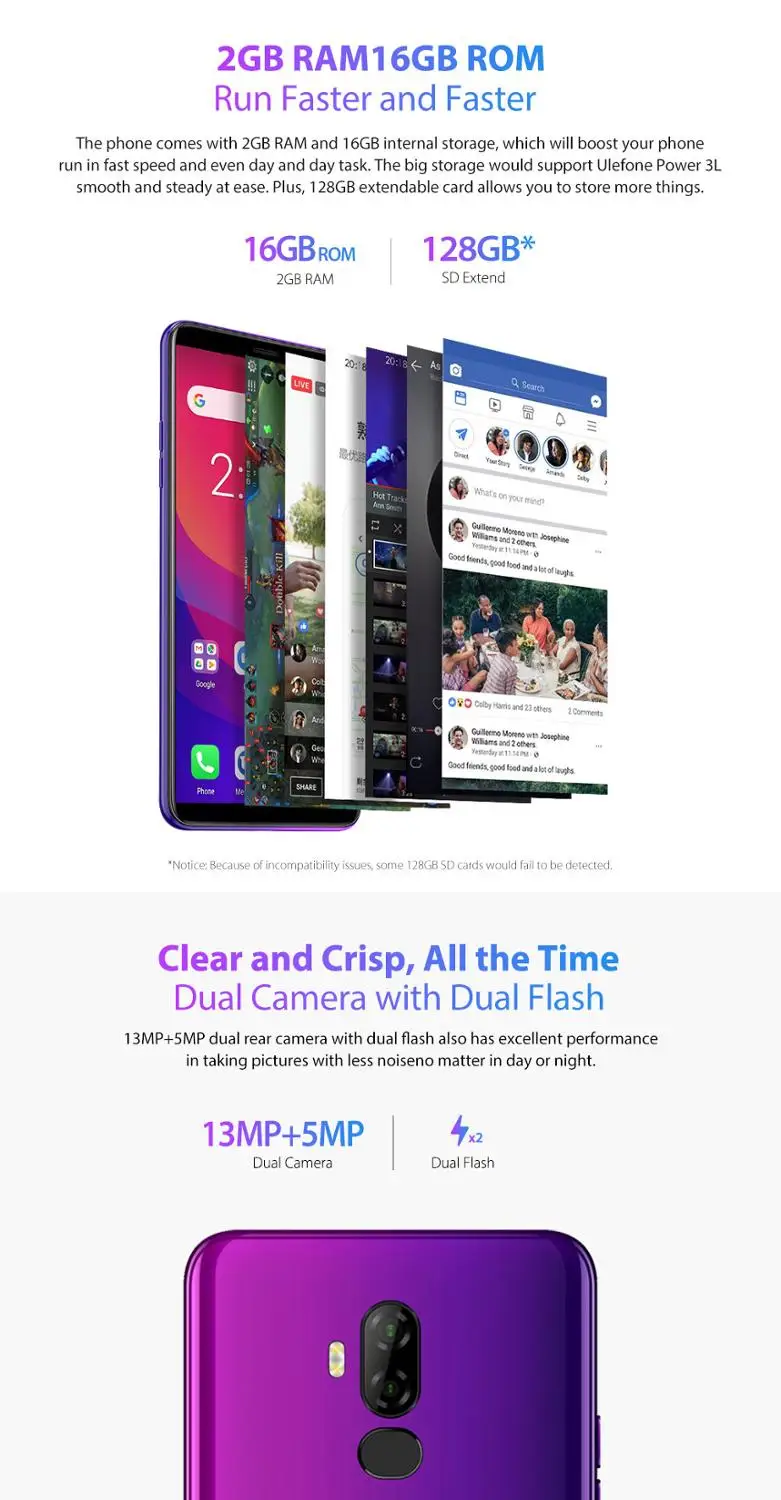 Оригинал DOOGEE Y8 Android 9 0 мобильный телефон 6 1 inch 19:9 Экран MTK6739 4 ядра 3 GB 16 8MP 3400 mAh