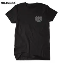 Новые агенты щита короткий рукав футболка Летняя одежда Капитан Америка Топ для женщин и мужчин светоотражающий логотип Футболка MARVL