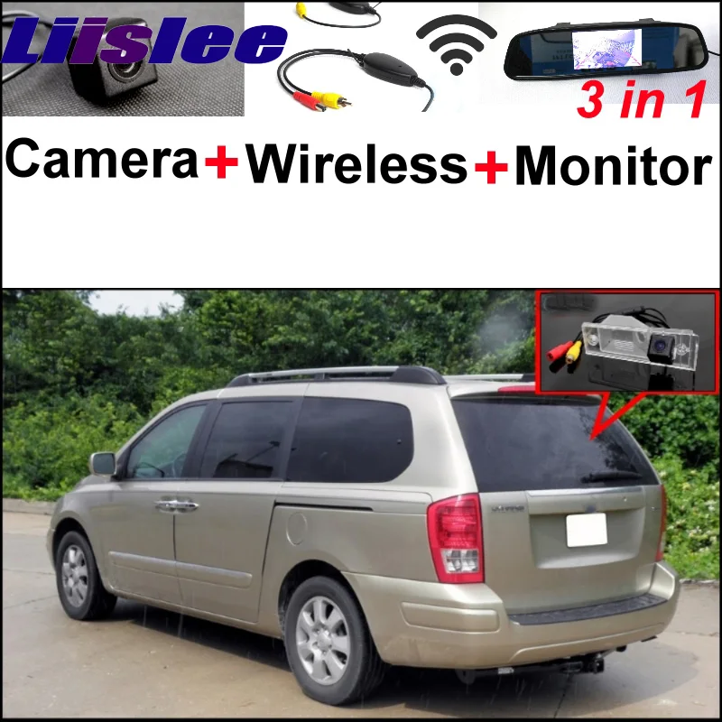 

3 in1 Special Rear View Camera + Wireless Receiver + Mirror Monitor Easy Back Up Parking System For KIA Sportage KM 2004~2010