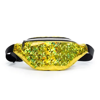 

2018 New Designer PU Leather Cute Women Fashion Waist Bags Fanny Packs Chest Shoulder Bag for Girls Phone Purse Sequin Colorful