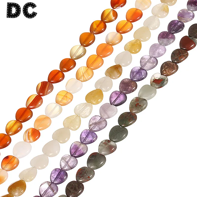 

1 String Oval Natural Stone Red Yellow Purple Created Crystal Loose Spacer Beads 11mm for DIY Bracelet Necklace Making Findings