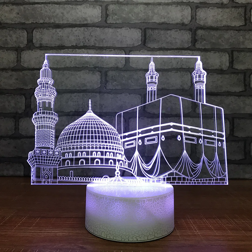 

3D Led Bedroom Bedside Night Light Decor Castle Building 7 Color Changing Mood Birthday Table Lamp Sleep Lighting Children Gifts