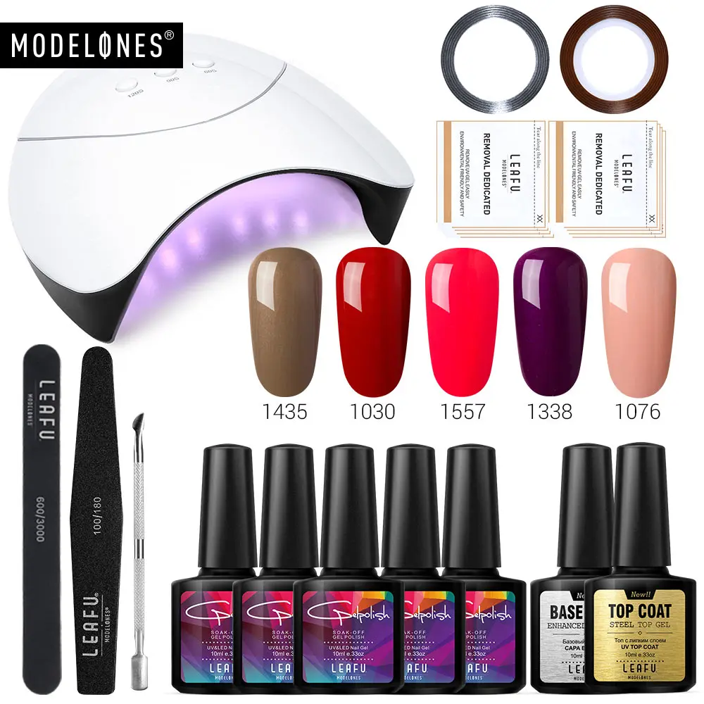 Modelones 15 шт./партия 36 Вт Z3 Светодиодная лампа для ногтей гелевый набор инструментов Полупостоянный светодиодный гель с базовым верхним слоем наборы долговечный блестящий гель