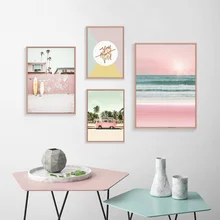 Scenery Canvas Waterproof Ink Print Sea Picture Wall Art Pink Canvas Painting Posters Living Room Decor Beach Wall Art Unframed Scenery Canvas Waterproof Ink Print Sea Picture Wall Art Pink Canvas Painting Posters Living Room Decor Beach Wall Art Unframed