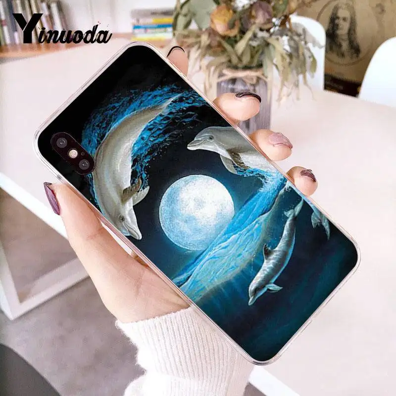 Yinuoda для iPhone 7 6 X Чехол Океан Дельфин танец и прыжки Coque Телефон чехол для iPhone 8 7 6S Plus X 10 5 5S SE XR XS XSMAX - Цвет: 8