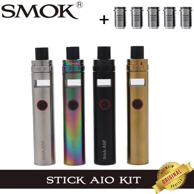 

Original Smok Stick AIO Starter Kit 2ml Atomizer 1600mah Battery Electronic Cigarette Vape Pen with 0.23ohm Dual Coil Vaporizer