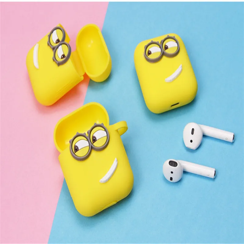 Soft Silicone Case Earphones Little Yellow Man Bluetooth