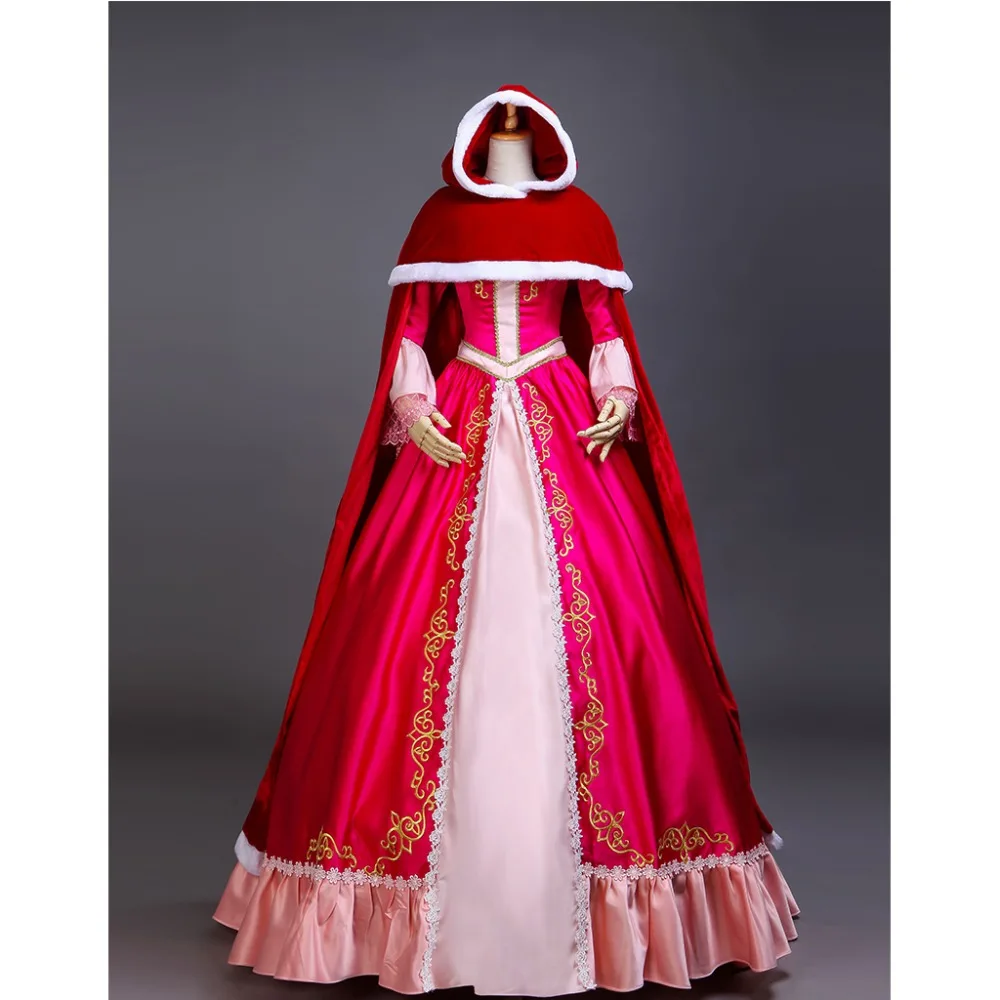 

Cosplaydiy Beauty And The Beast Belle Dress With Red Cape Cloak Women Christmas Belle Dress Costume Custom Made L320