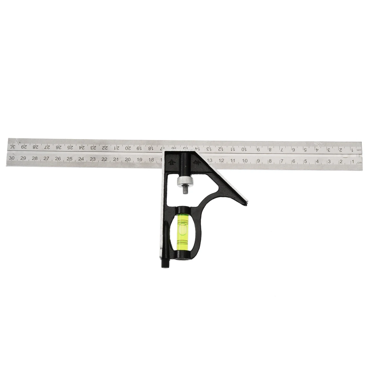 1pc Precise Adjustable Ruler Combination Level Gauge Square Angle Metric Ruler For School Office Stationery 300mm 12'' New