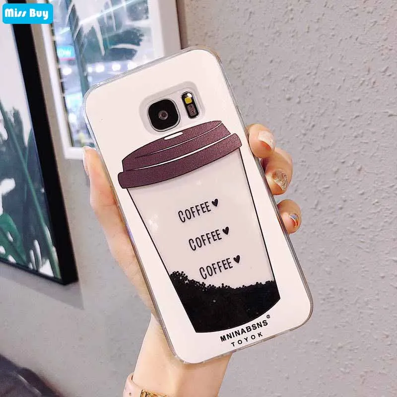 Роскошный чехол с кофейной чашкой для Samsung galxy Note 9 8 5 4 S8 S9 Plus S7 edge A3 A5 A7 J3 J5 J7 A6 A8