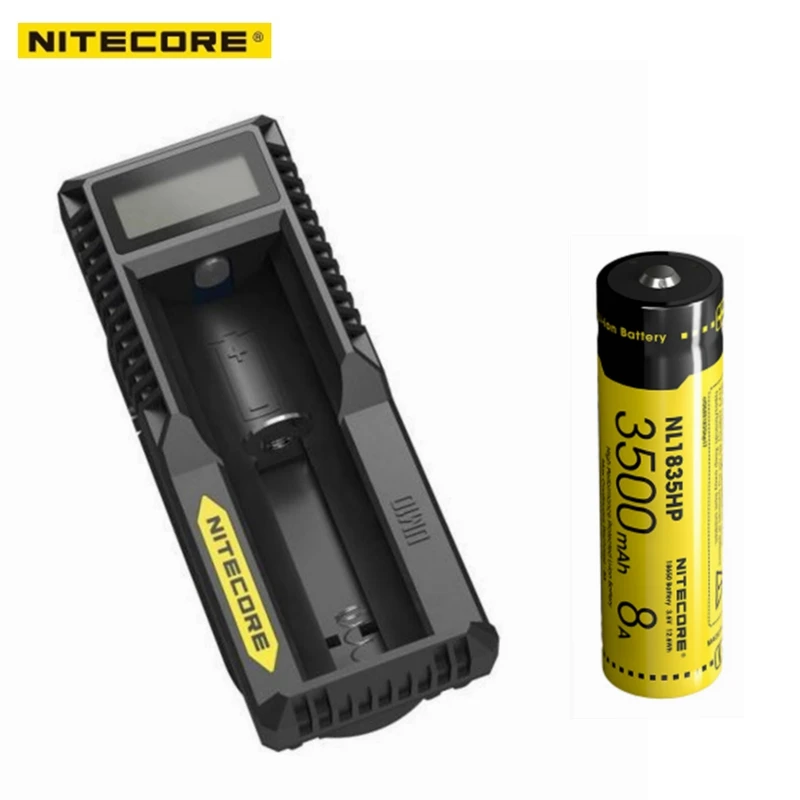 1 шт. Nitecore NL1835HP высокая производительность 18650 3500mAh 3,6 V 12.6Wh 8A Защищенный Литий-ионный аккумулятор с кнопками для высокого качества Дренажные устройства - Цвет: NL1835HP and UM10