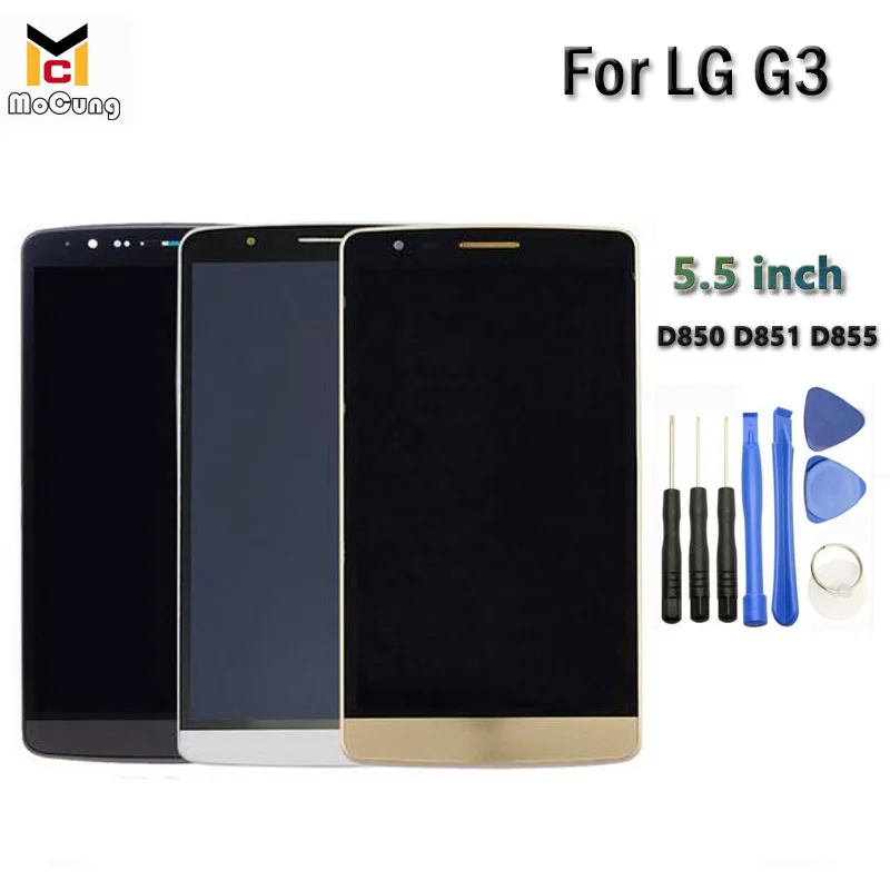 

100% Tested Working AAA Quality For LG G3 LCD D850 D851 D855 LCD Touch Panel Screen Digitizer Assembly With Frame + Tools