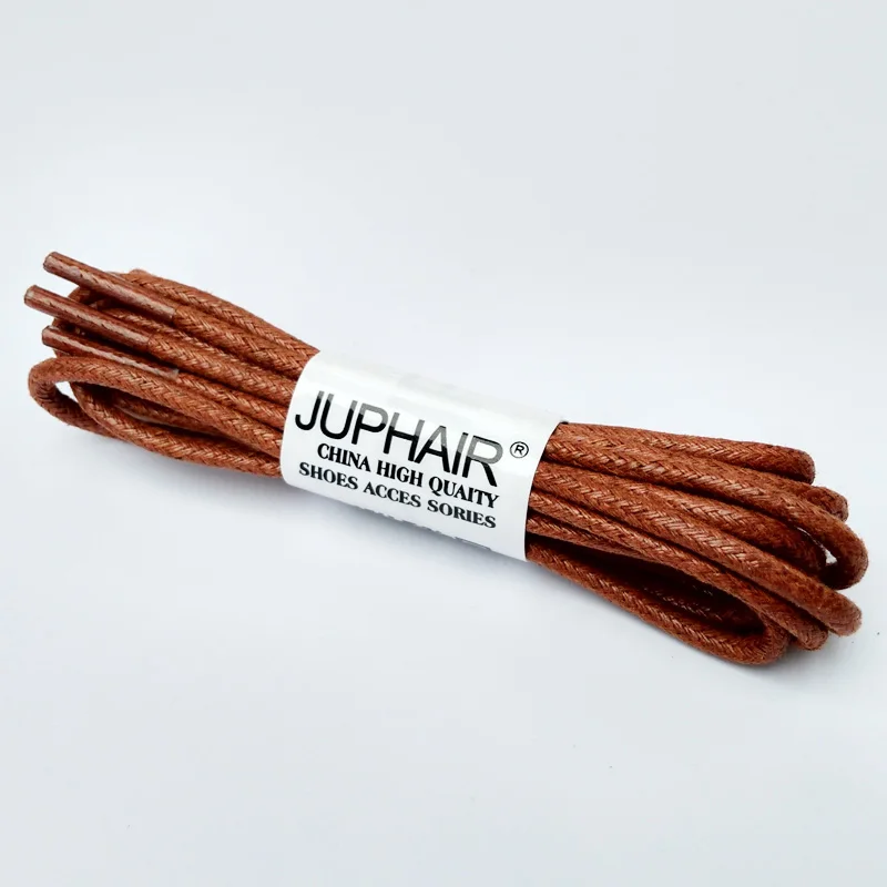 JUP1-12 Pair Red Brown High Quality Laces Unisex Sneakers Sports Rounds Wax Cotton Shoelaces Waxed  Shoes Popular Worldwide Sale