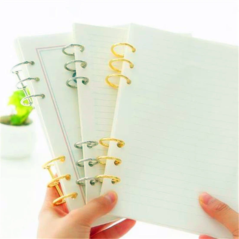 Colorful Loose Leaf Book Notebook Ring Binder Hinged Circle Rings Clips KY