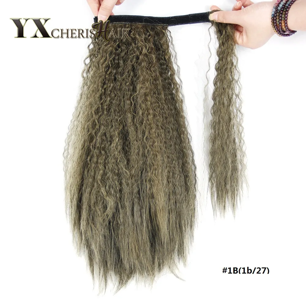 YXCHERISHAIR 1" 150 г чёрный; коричневый хвостики длинные странный прямо Обёрточная бумага вокруг синтетической магические хвостики парики расширения