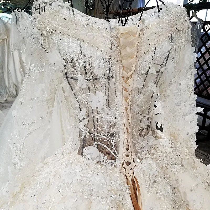 Роскошное изысканное пикантное свадебное платье с длинными рукавами, цветы, отделка бисером, высококачественное модное винтажное свадебное платье, настоящая фотография