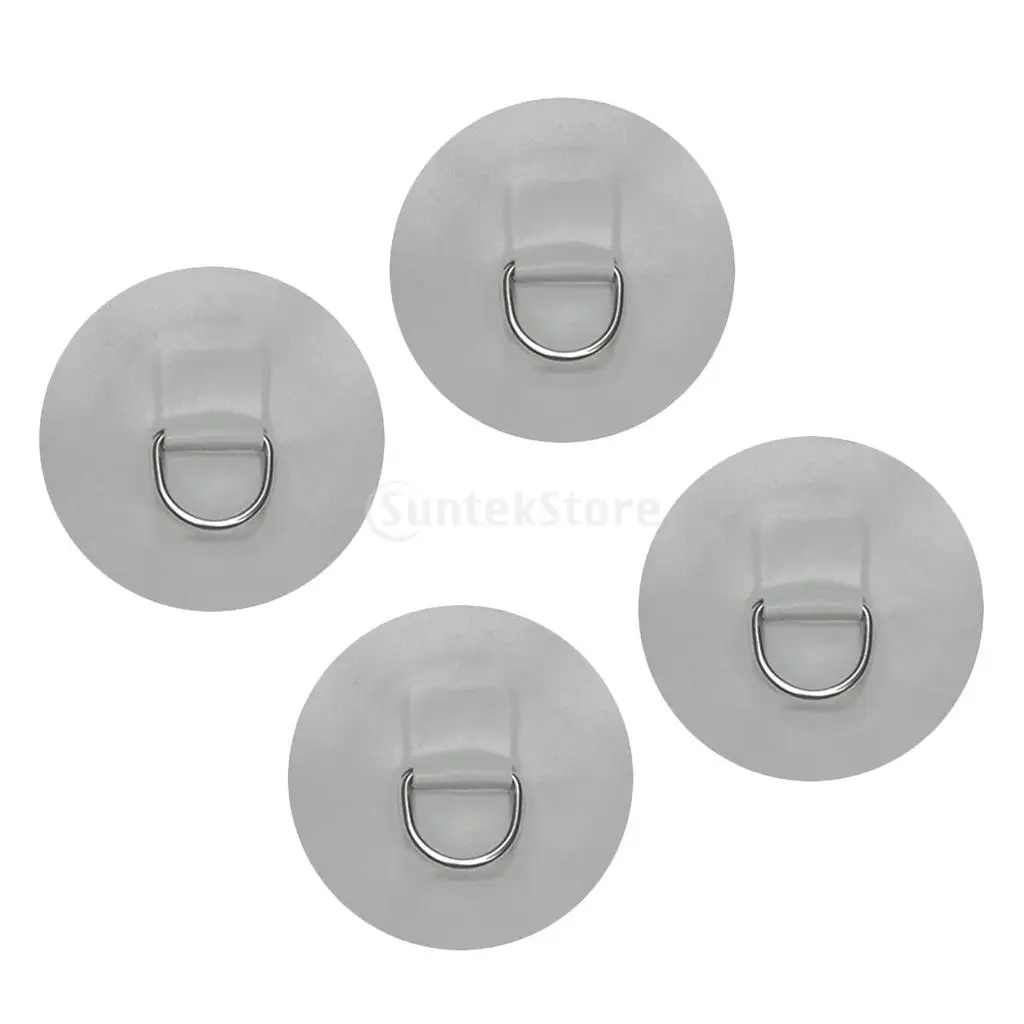 4Pcs 11cm 316 Stainless Steel D Ring Pad/Patch for PVC Inflatable Boat Raft Dinghy Canoe Surfboard SUP Kayak Tie Down Fitting