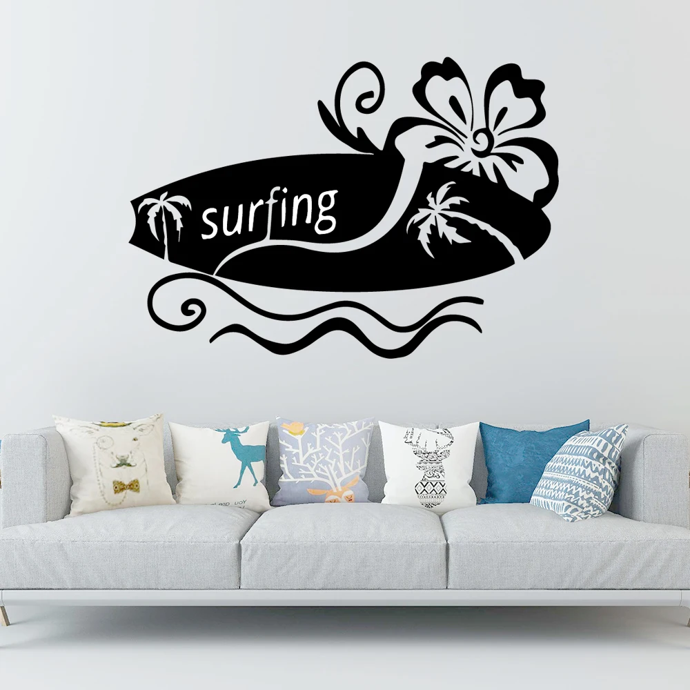 

Cute Surfing Wall Sticker Home Decor Decoration For Home Decor Living Room Bedroom Removable Mural adesivi murali