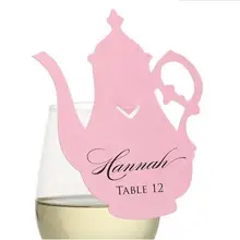 Изготовленный На Заказ чайник Алиса Свадебные плакаты вино стекло эскорт день рождения, детский душ пустые приемные карточки с именем