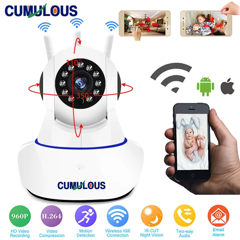 

CUMULOUS Home Security IP Camera Wireless Full HD 1080P Network CCTV Camera Smart Wi-Fi P2P Two-Way Audio Record Surveillance
