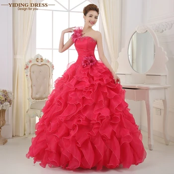 Romantic 2017 Colorful Organza A line Beading Ruched One Shoulder Quinceanera Dresses Beautiful Party Vestidos