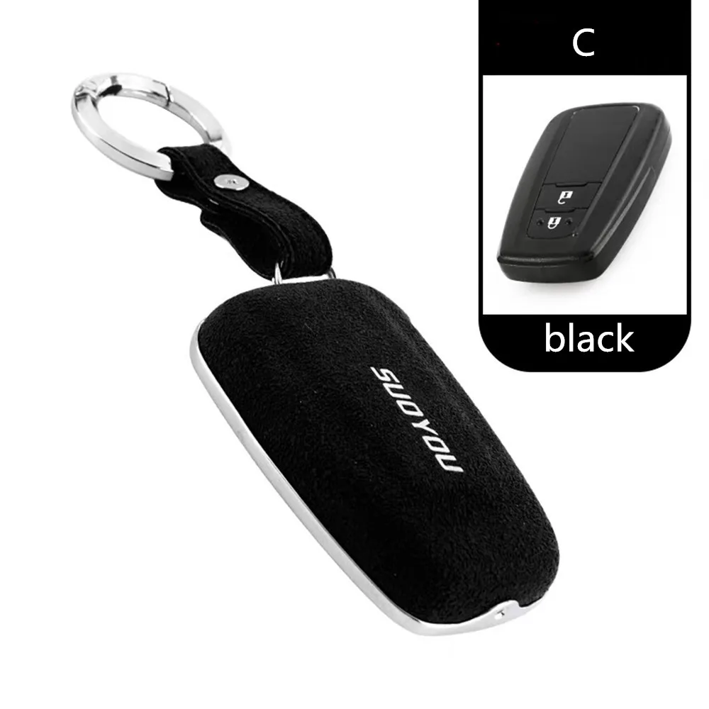 

car Key Case Cover Genuine Leather Galvanized Alloy For Toyota CHR C-HR Prado 2017 2018 Prius Camry Corolla RAV4 2018 Accessorie