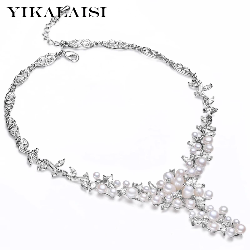 

YIKALAISI 2017 100%Natural Pearl Necklace Unique Design 4-5/6-7/7-8 MM Natural Freshwater Pearl Jewelry For Women Best Gifts